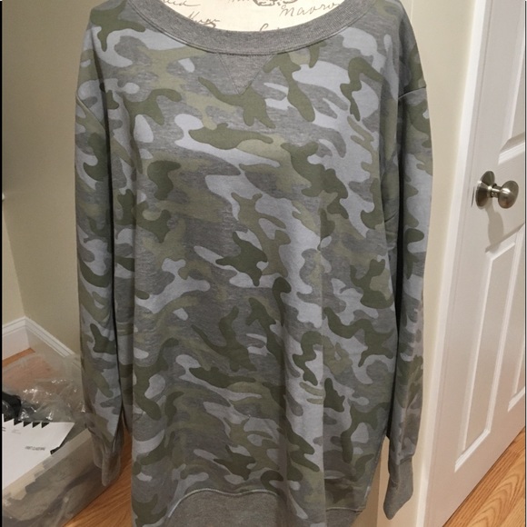 Woman Within Camo FLEECE SWEATSHIRT - Picture 4 of 8